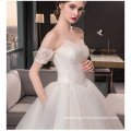 OEM 2017 Elegant Off Shoulder White Princess Tulle Lace Ball Gown Wedding Dress Under 100